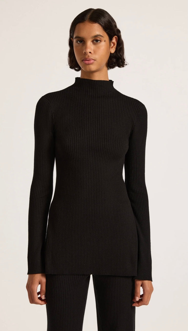 MALO KNIT TUNIC - BLACK